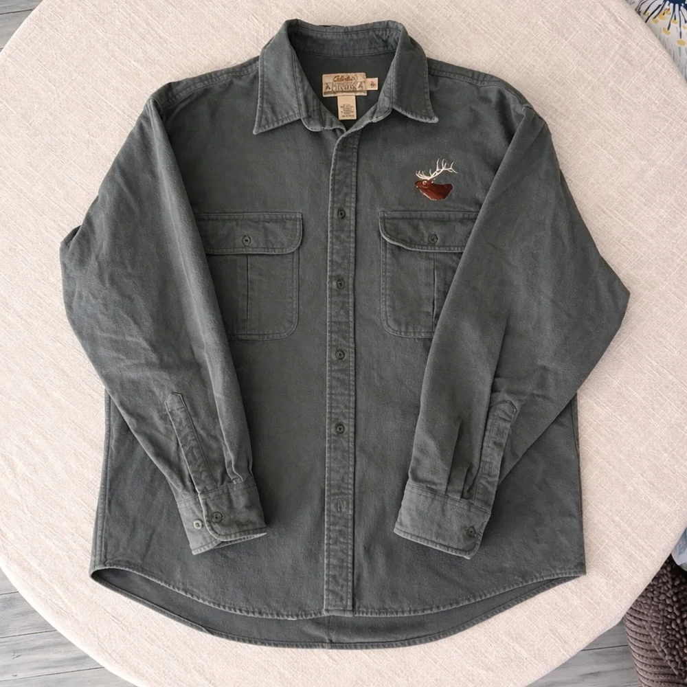 Cabela’s Deerskin Soft Chamois Shirt XL Heavyweight Cotton Button Down - Picture 4 of 4